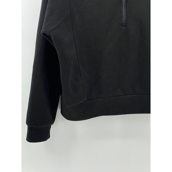 ANRABEES Women's Black Solid Half-Zip Long Sleeve Soft Lounge Sweater Top SZ S - Picture 5 of 8